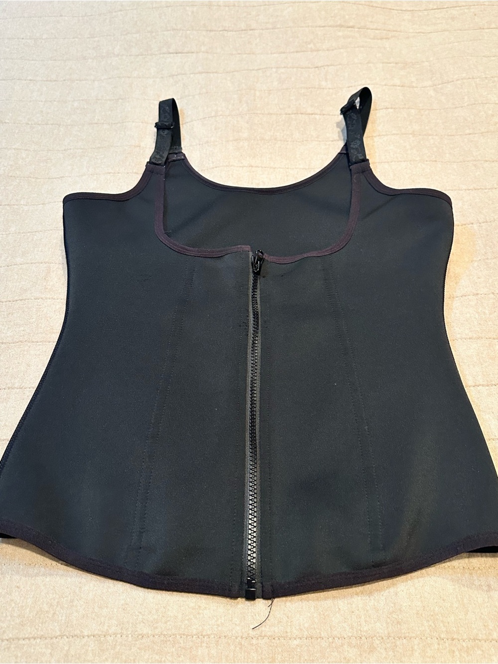 Black Shapewear Tank with Front Zipper